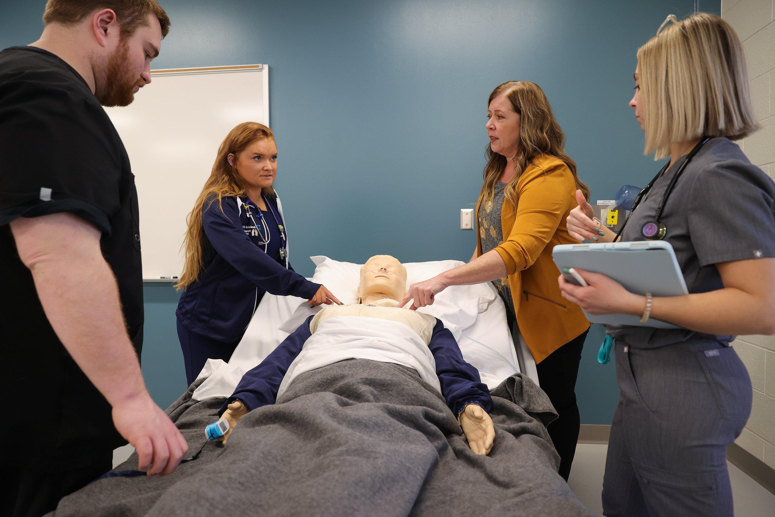 Two students in the Respiratory Care program.